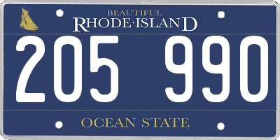 RI license plate 205990