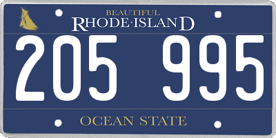 RI license plate 205995