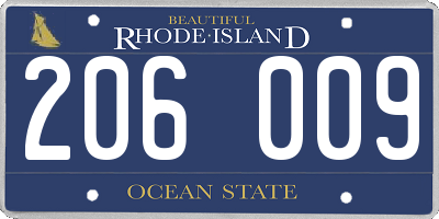 RI license plate 206009