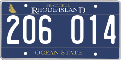 RI license plate 206014