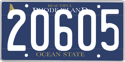 RI license plate 20605