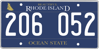 RI license plate 206052