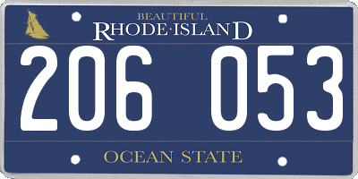 RI license plate 206053