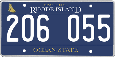 RI license plate 206055