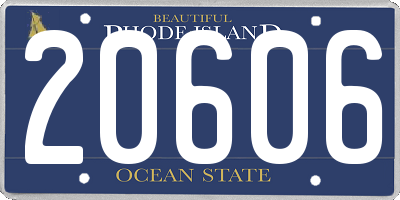 RI license plate 20606