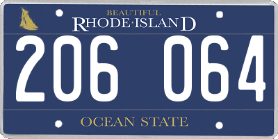 RI license plate 206064