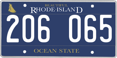 RI license plate 206065