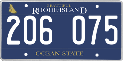 RI license plate 206075
