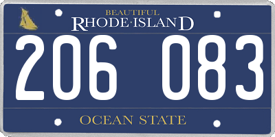 RI license plate 206083