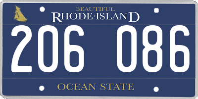RI license plate 206086