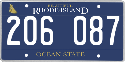 RI license plate 206087