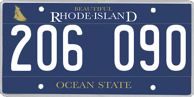 RI license plate 206090