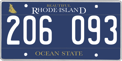 RI license plate 206093