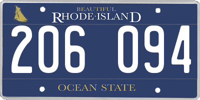 RI license plate 206094