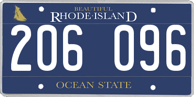 RI license plate 206096