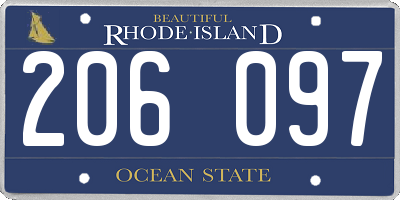 RI license plate 206097