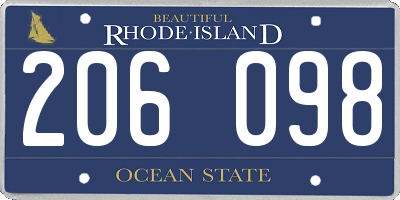 RI license plate 206098