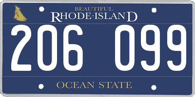 RI license plate 206099