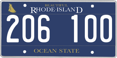 RI license plate 206100