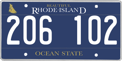 RI license plate 206102