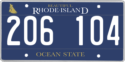 RI license plate 206104