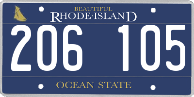 RI license plate 206105