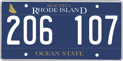 RI license plate 206107