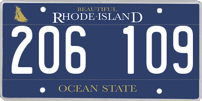RI license plate 206109