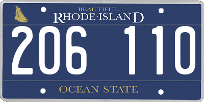 RI license plate 206110