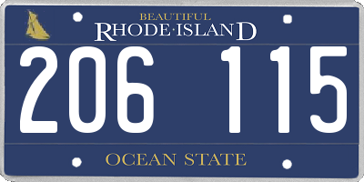 RI license plate 206115