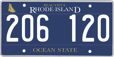 RI license plate 206120