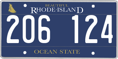 RI license plate 206124