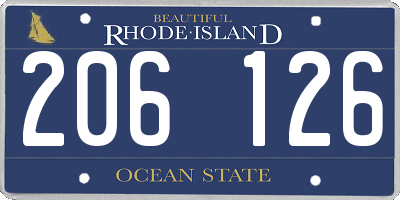 RI license plate 206126