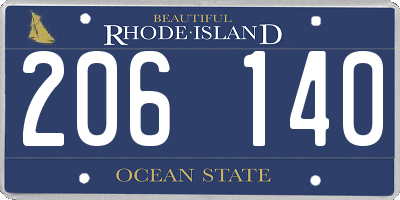 RI license plate 206140