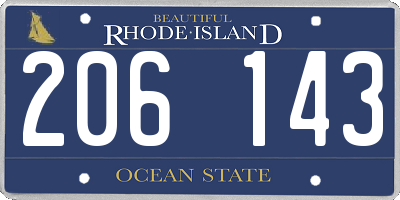 RI license plate 206143