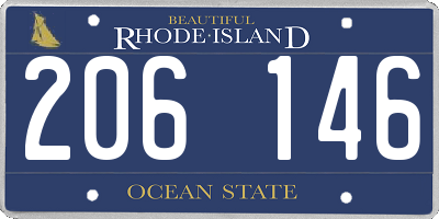 RI license plate 206146