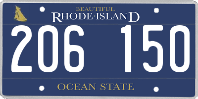 RI license plate 206150