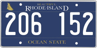 RI license plate 206152
