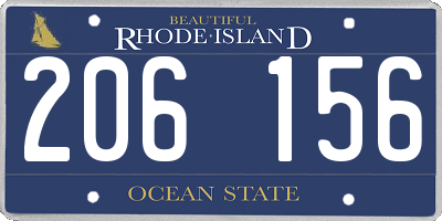 RI license plate 206156