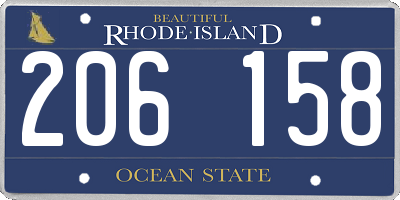 RI license plate 206158