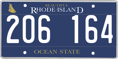 RI license plate 206164