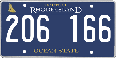 RI license plate 206166