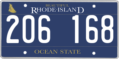 RI license plate 206168