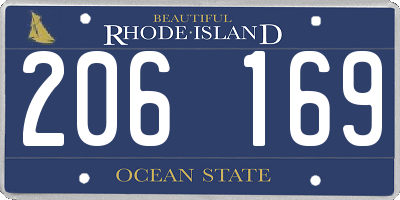 RI license plate 206169