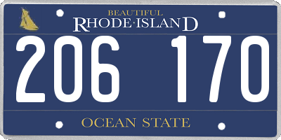 RI license plate 206170