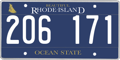 RI license plate 206171