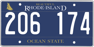 RI license plate 206174
