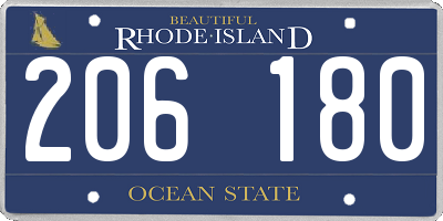 RI license plate 206180