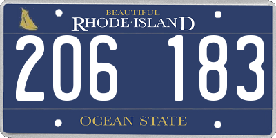 RI license plate 206183