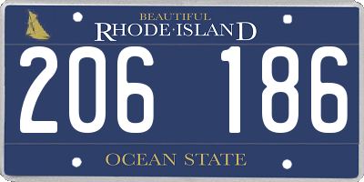 RI license plate 206186